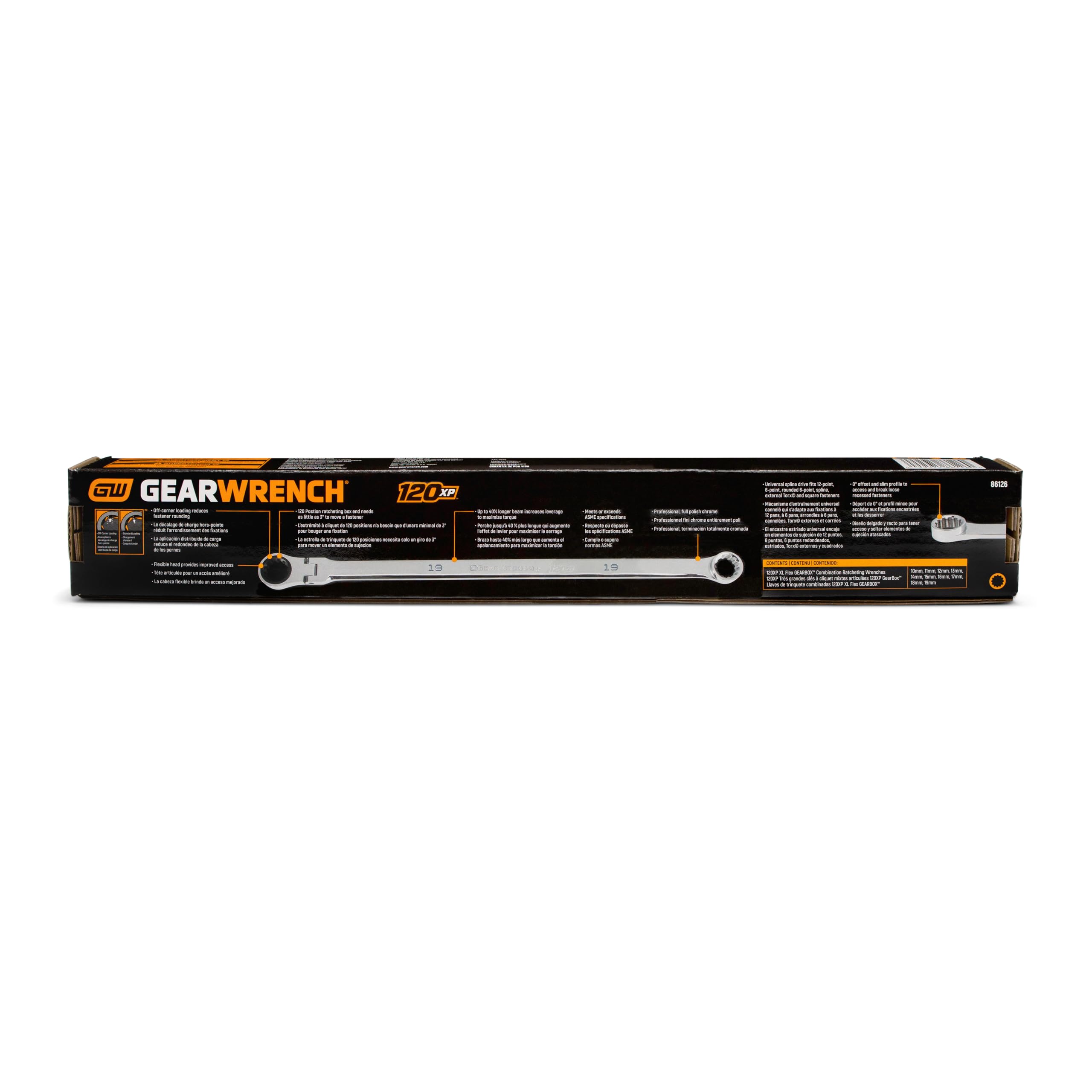 GEARWRENCH 10 Piece 120XP™ Universal Spline XL Flex Head GearBox